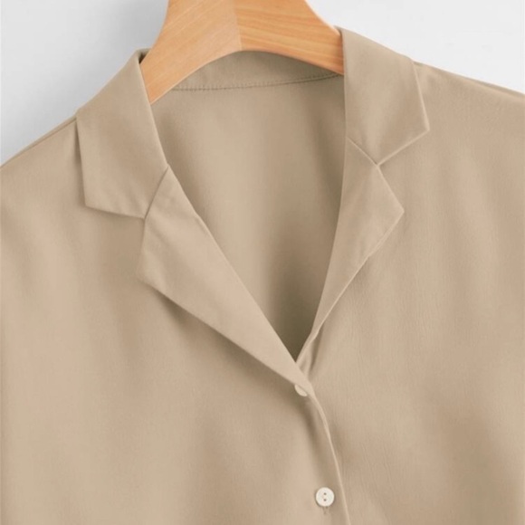 Cropped drop shoulder cropped blouse - Picture 7 of 7